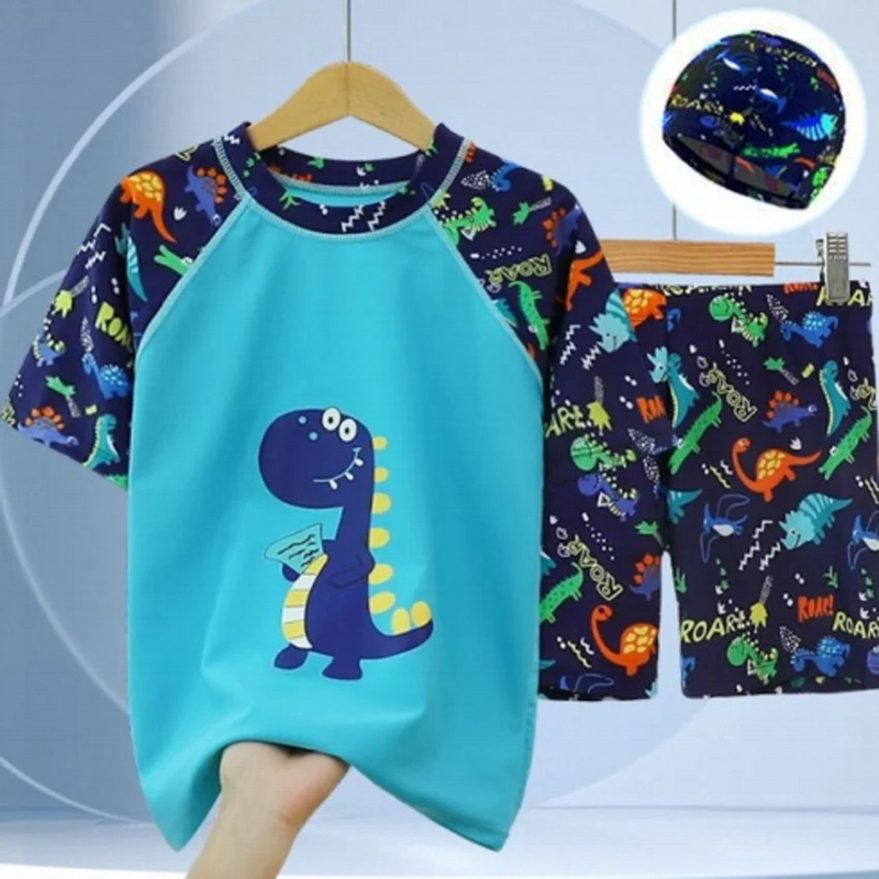 Conjunto Infantil Dinossauros 3 Peças para Meninos