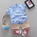 Conjunto Infantil Menino Camisa Dinossauro + Shorts Verão Algodão