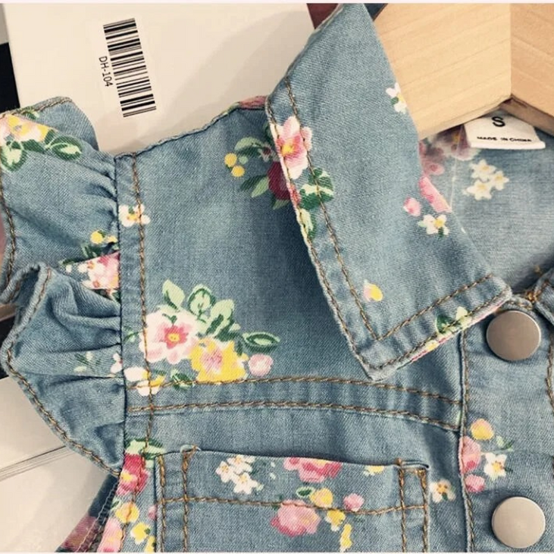 Conjunto Jeans Infantil com Estampa Floral