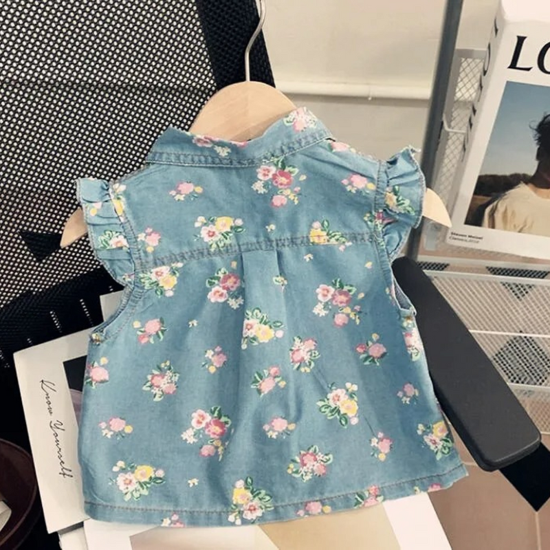 Conjunto Jeans Infantil com Estampa Floral