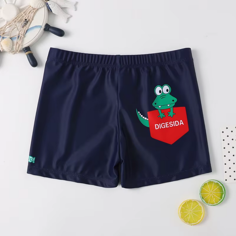 Sunga de Banho Infantil com Estampas de Dinossauro, Crocodilo e Tigre