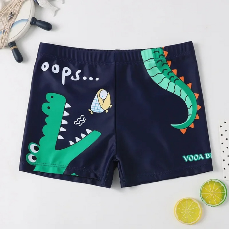 Sunga de Banho Infantil com Estampas de Dinossauro, Crocodilo e Tigre